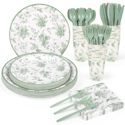 Elyxio 175-piece party set coordinating tableware for 25 guests