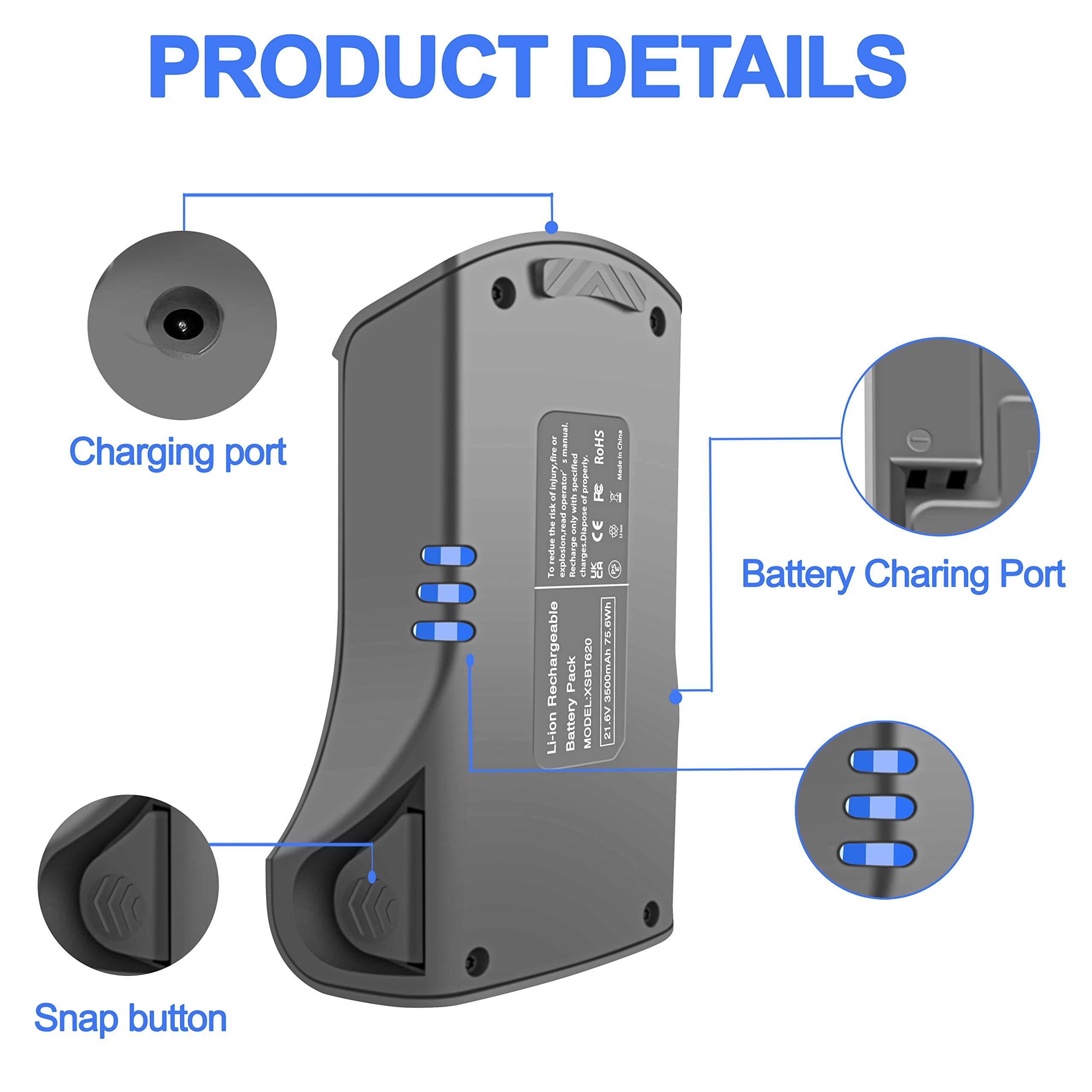 Emaks XSBT620 battery safety features protect performance and safety