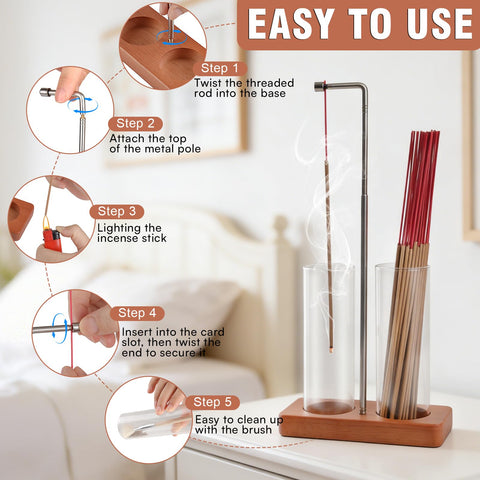 EMETE deepened wood base provides stability and prevents tipping during use.