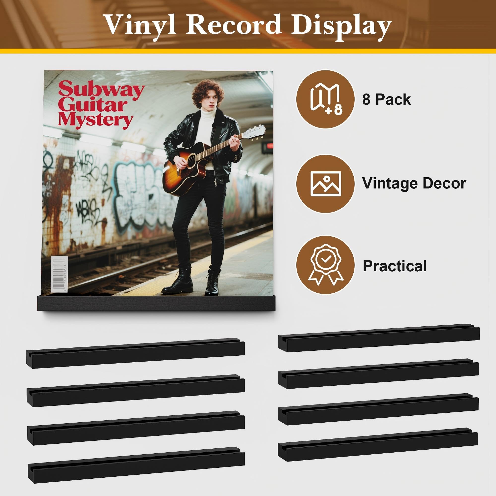 Emfogo record shelving collection showcases a curated vinyl display on wall