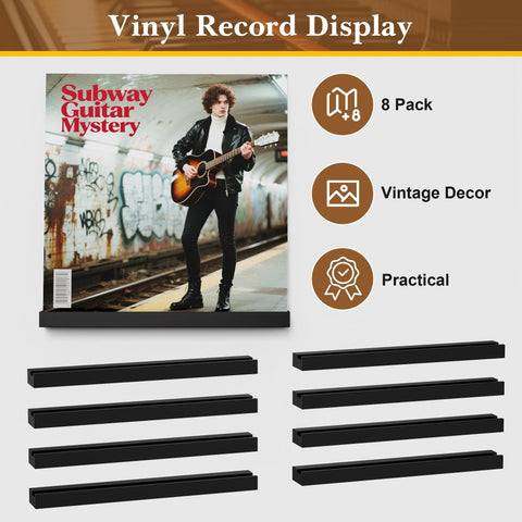 Emfogo record shelving collection showcases a curated vinyl display on wall