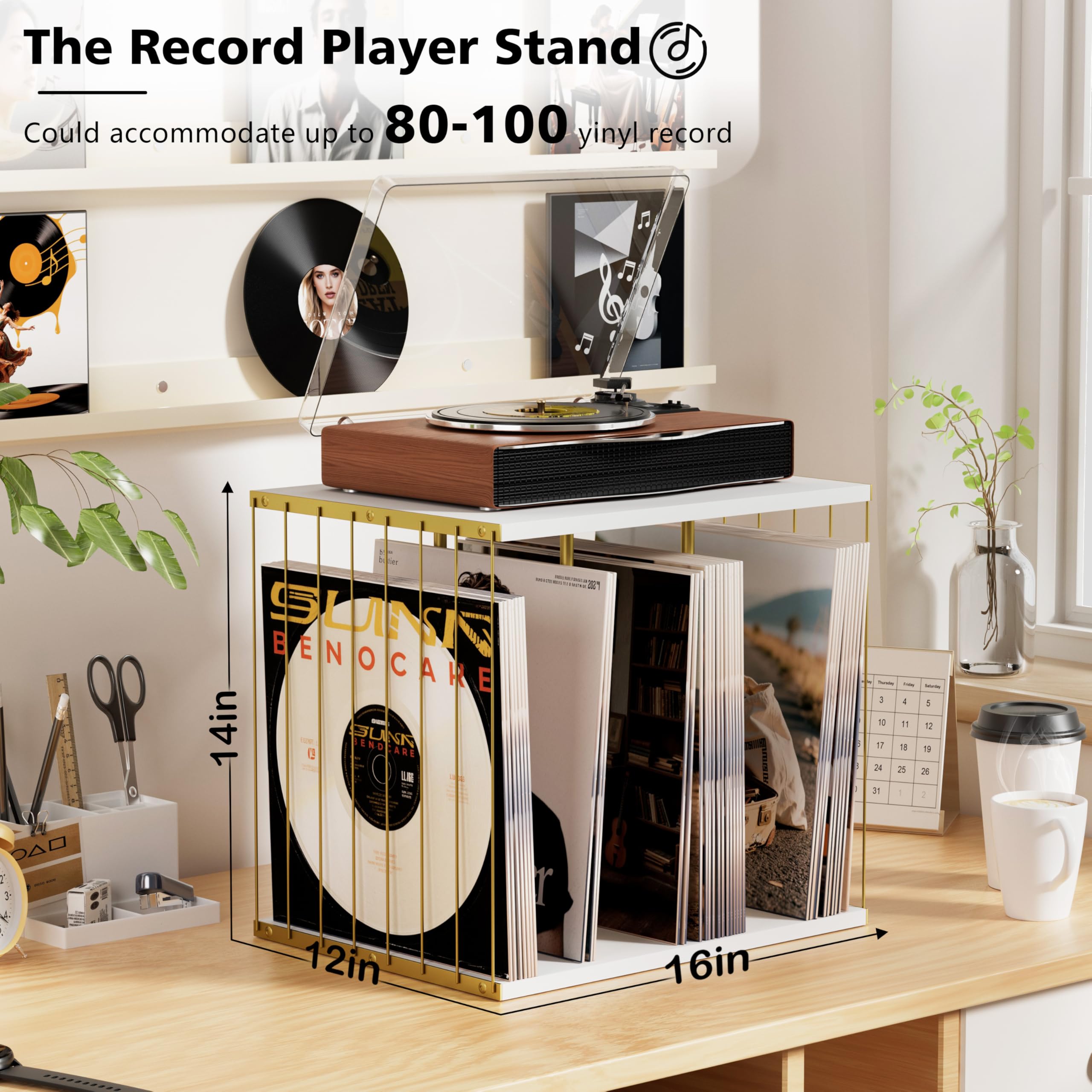 Emfogo tabletop space demonstrates room for a turntable with extra clearance.