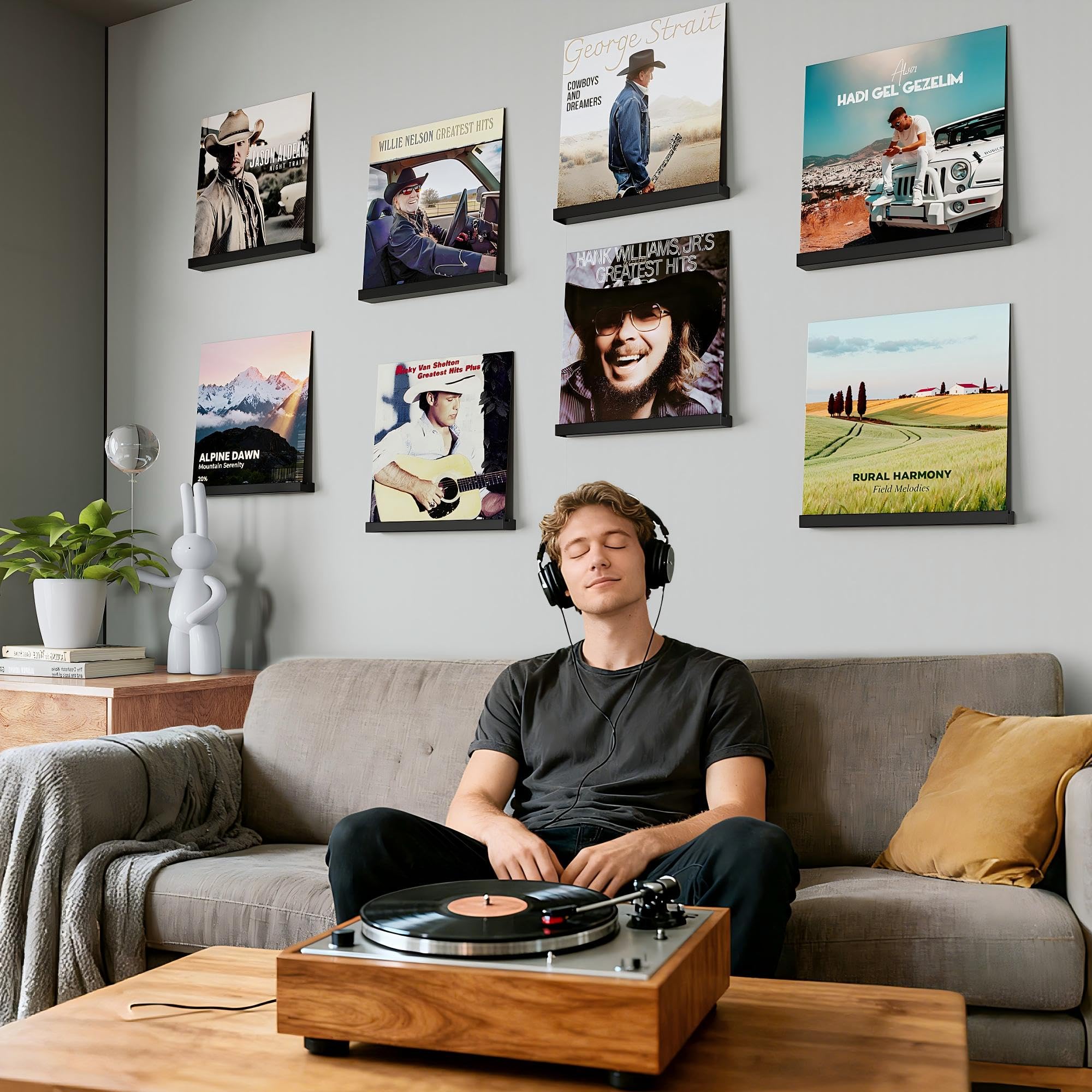 Emfogo wall-mounted storage keeps albums accessible and organized