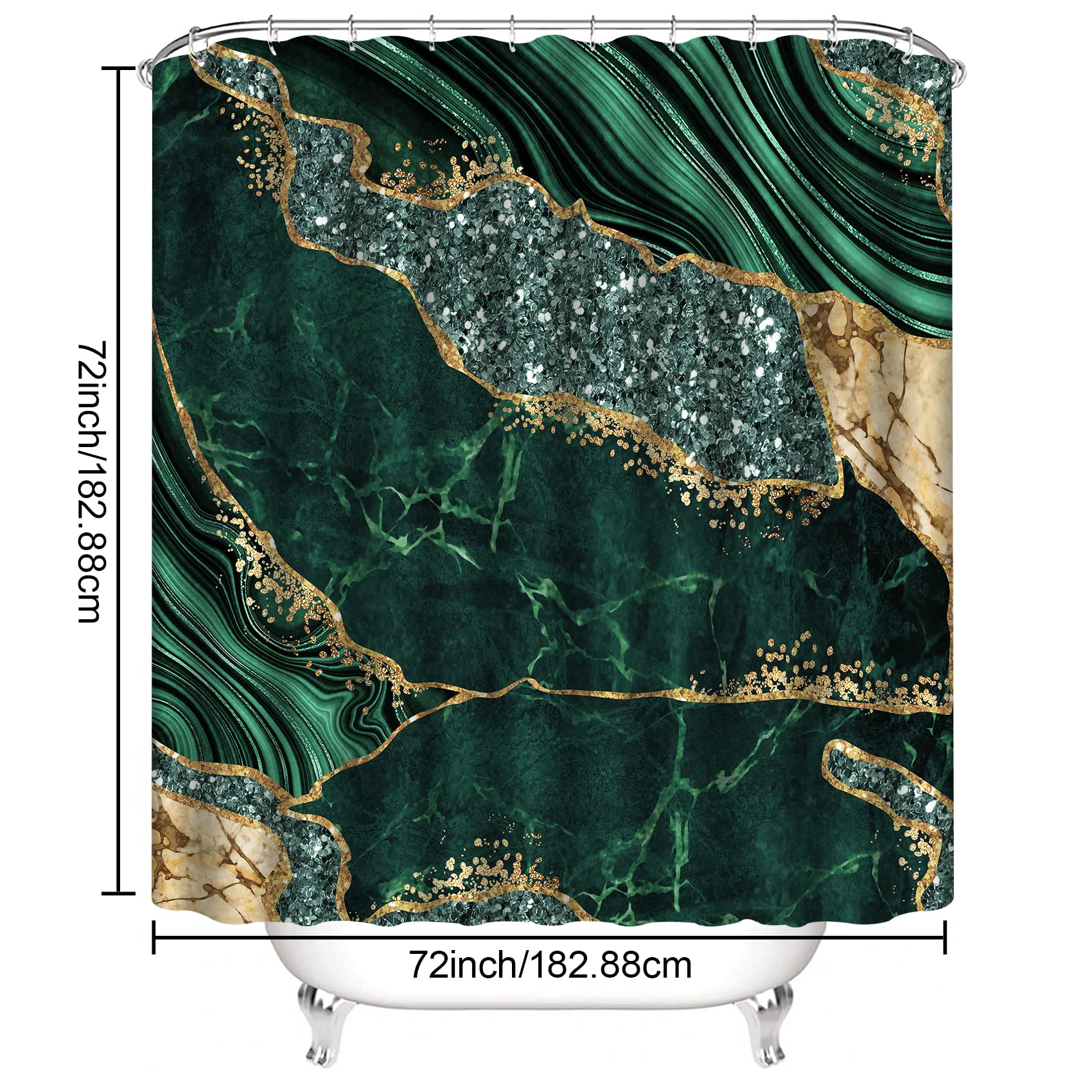 EMHOME HD print curtain in green adds a luxurious, hotel-inspired vibe