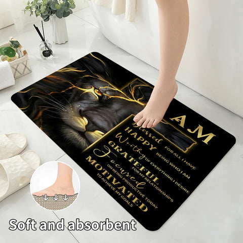 EMHOME non slip bath rug provides safety and quick drying for daily use.