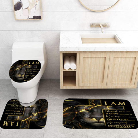 EMHOME shower curtain with metal grommets offers durable hanging and easy setup.