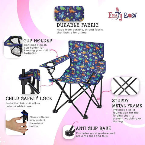 Emily Rose Playful Dinosaurs chair lightweight design for travel