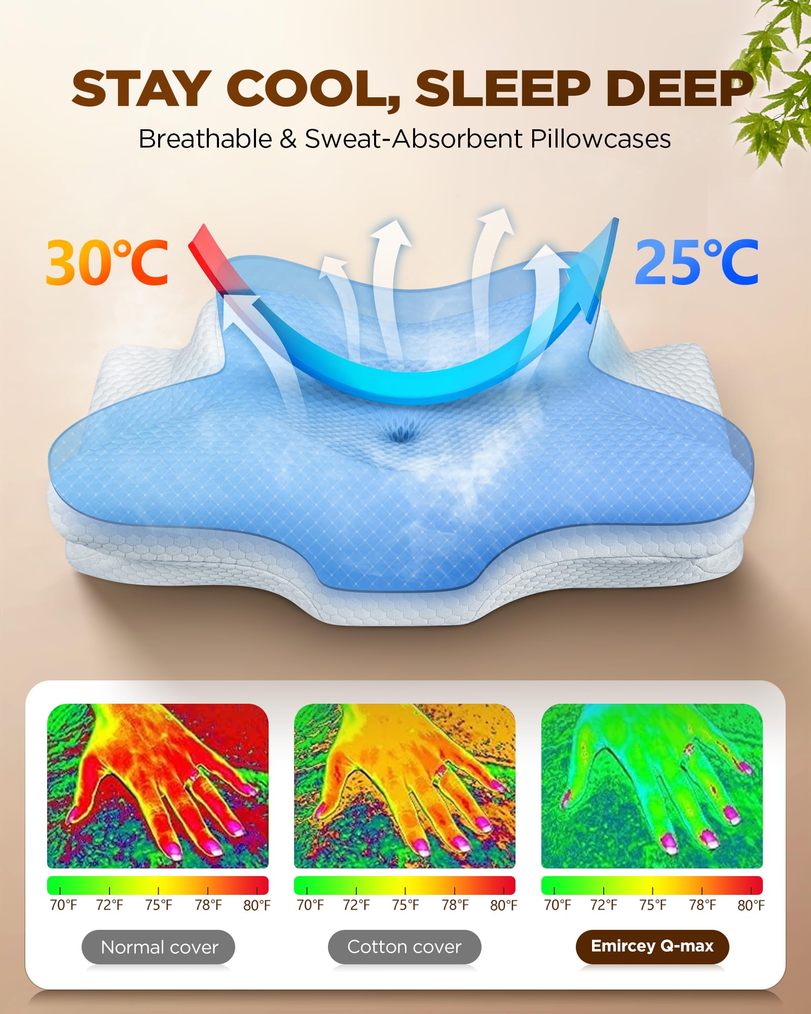 Emircey Dream Without Pain ergonomic neck support for back sleepers.