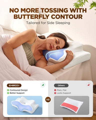 Emircey Dream Without Pain memory foam core contours to neck.