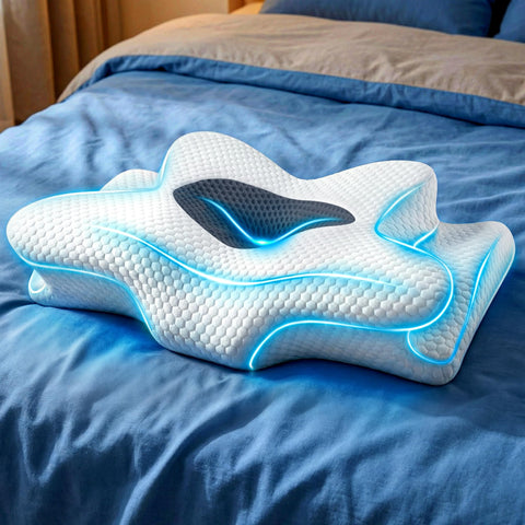 Emircey Sleep Doctor Pillow contour close-up showing neck alignment