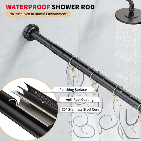 Emlaoe adjustable tension rod length twist allows 34-80 inch fitting.