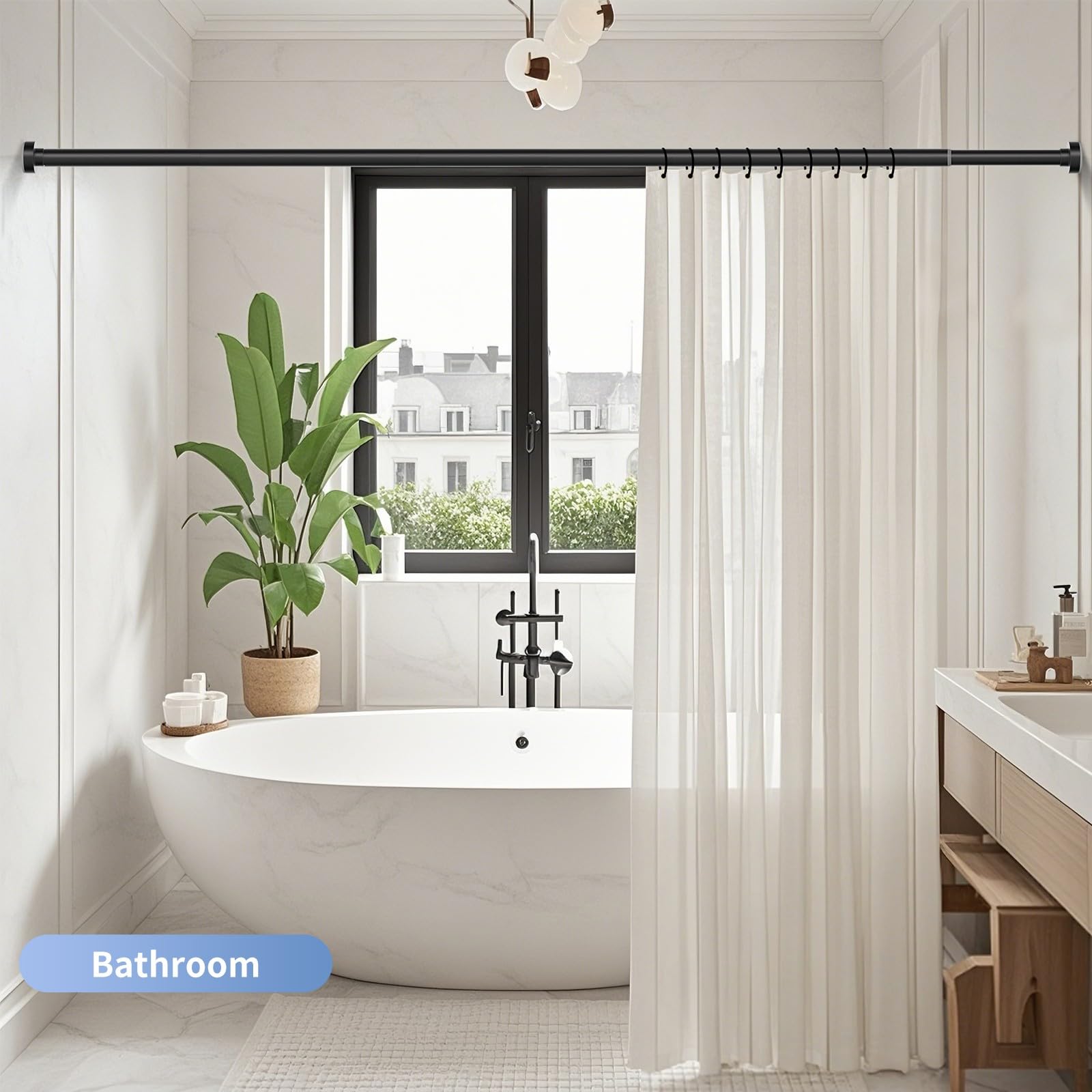Emlaoe versatile setup for bathrooms or outdoor spaces.