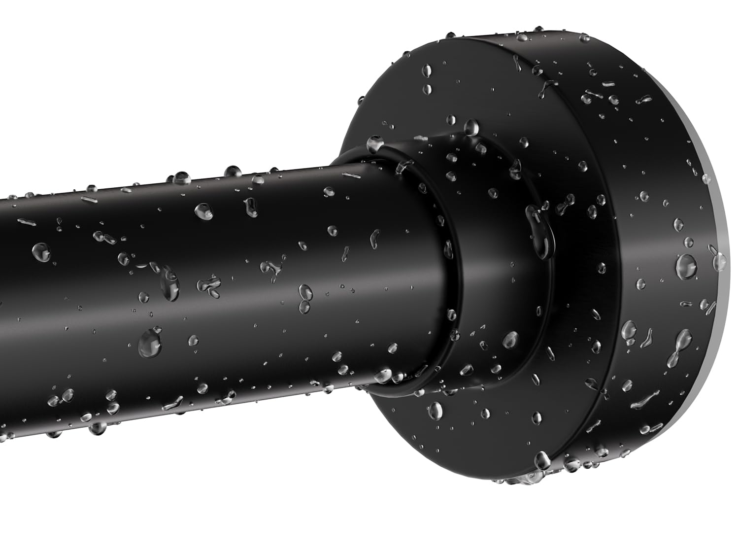 Emlaoe black shower rod 34-66 inches, durable matte finish for secure bathroom setup.
