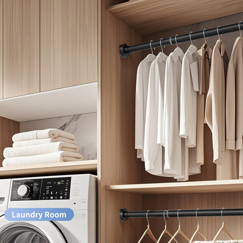 Emlaoe multi-use design works as shower rod or window curtain rod.