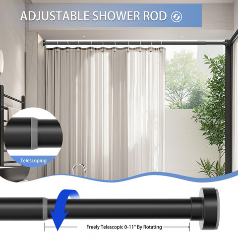 Emlaoe shower rod with 1-inch diameter for strong grip.