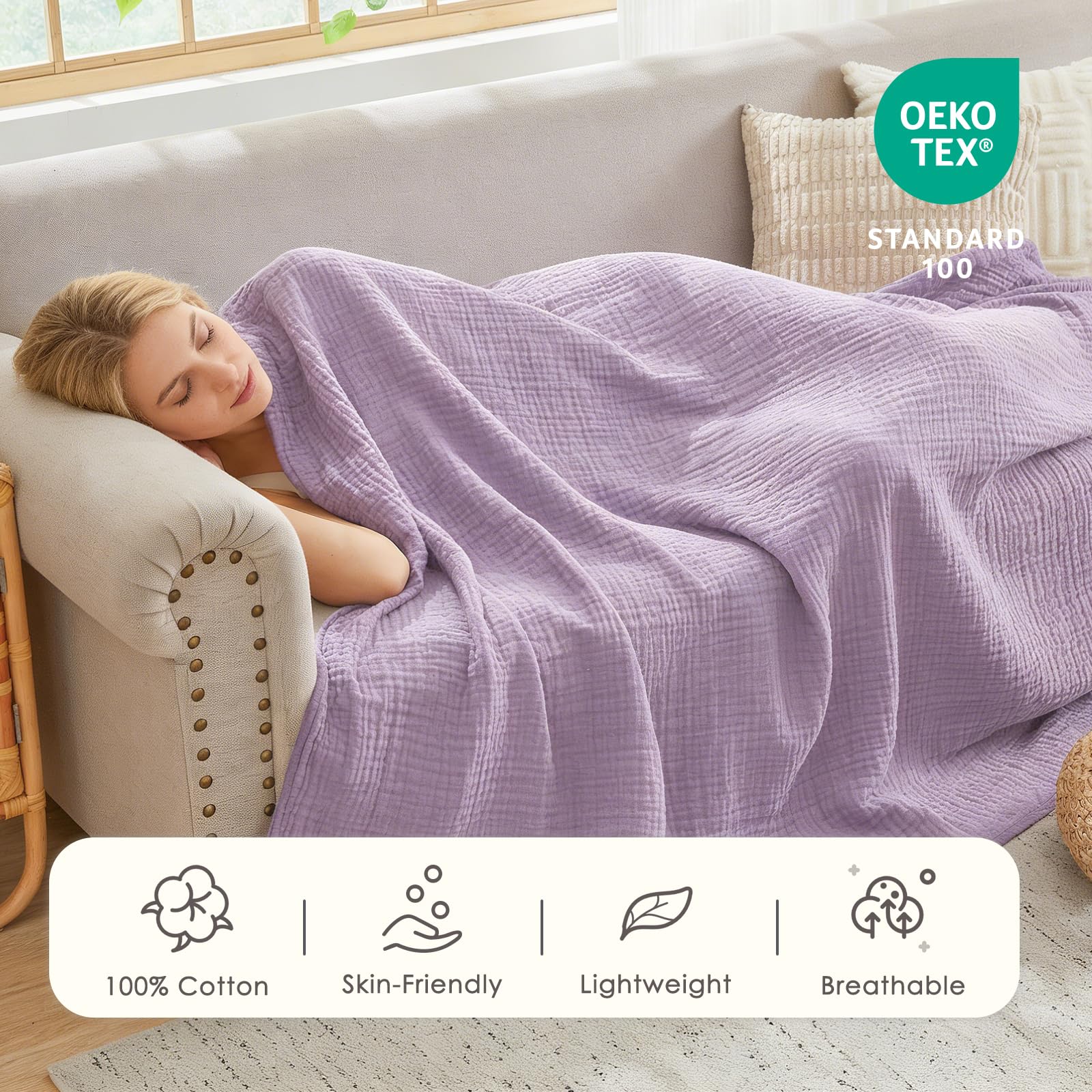 EMME breathable cotton weave detail shows moisture absorption and airiness.