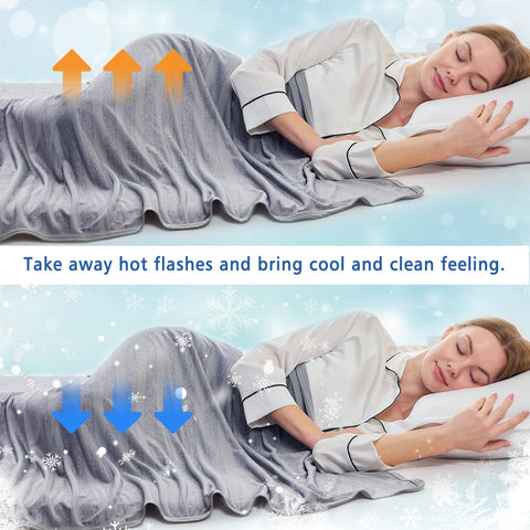 EMME cooling blanket top closeup highlights mica nylon cooling surface.
