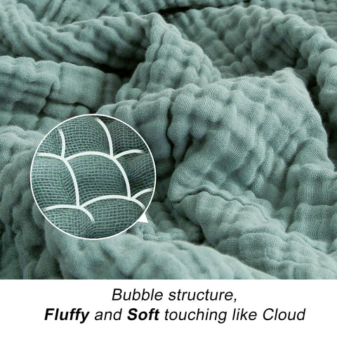 EMME blanket king size teal on bed demonstrates generous coverage