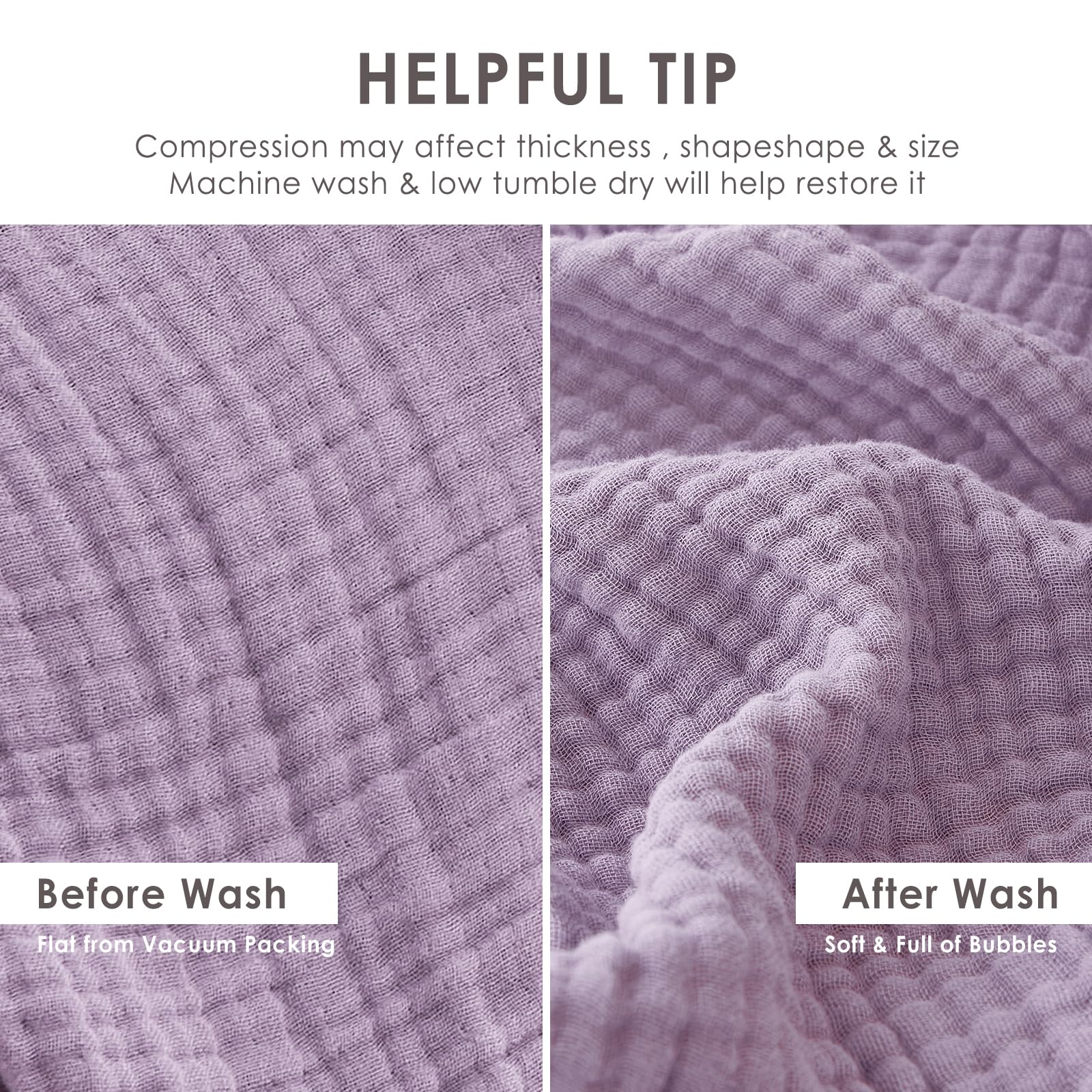 EMME lavender color swatch adds relaxing decor touch.