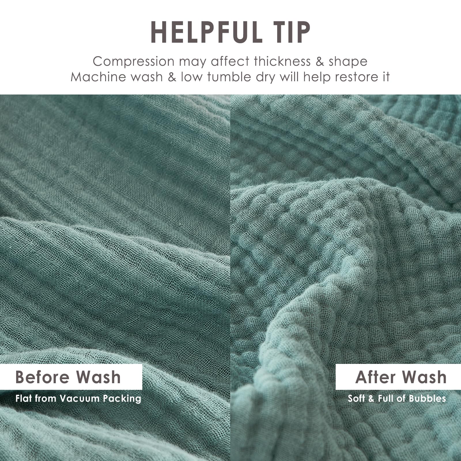 EMME teal blanket adds soft color and texture to any room.