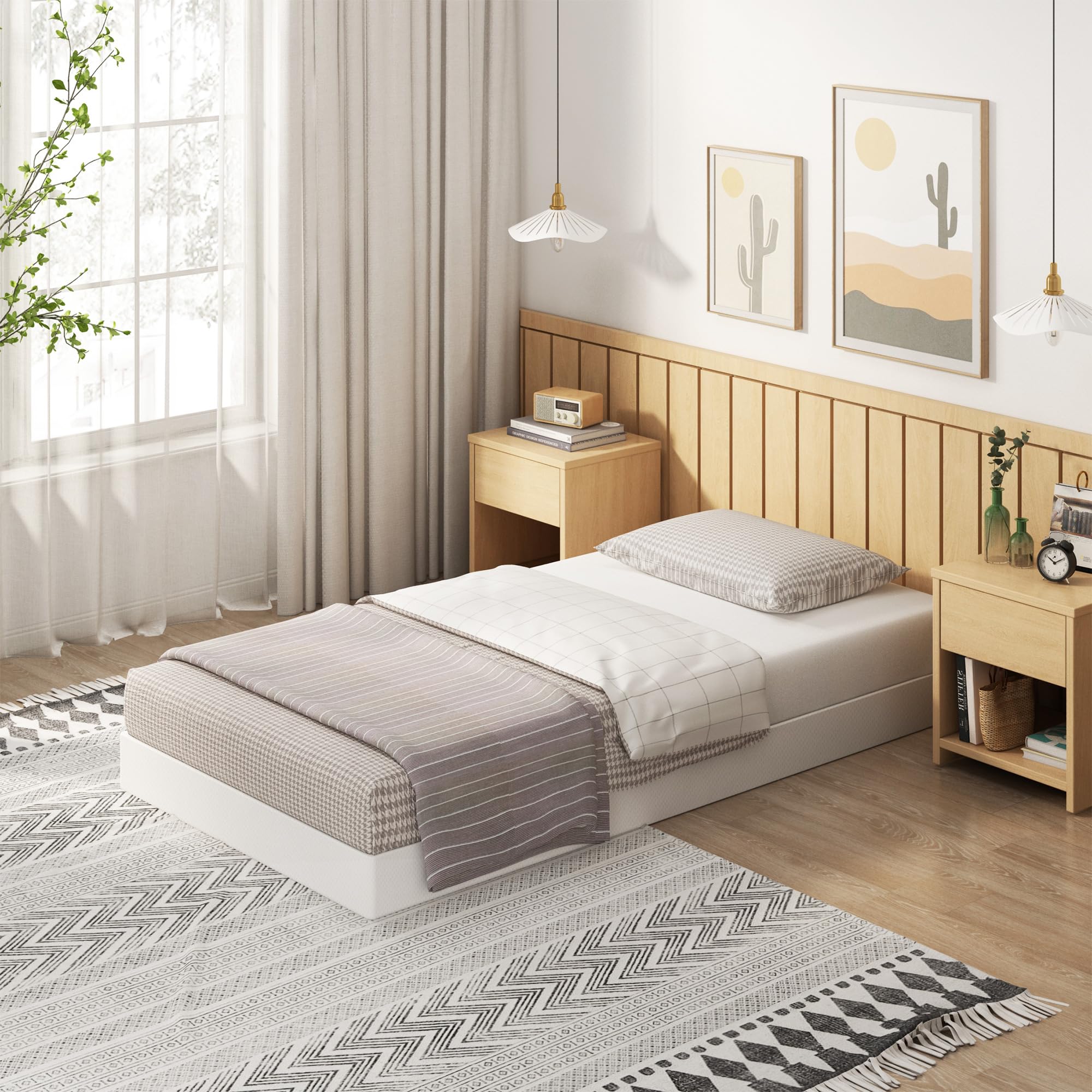 EMODA 5-inch base with metal frame demonstrates heavy-duty support for beds