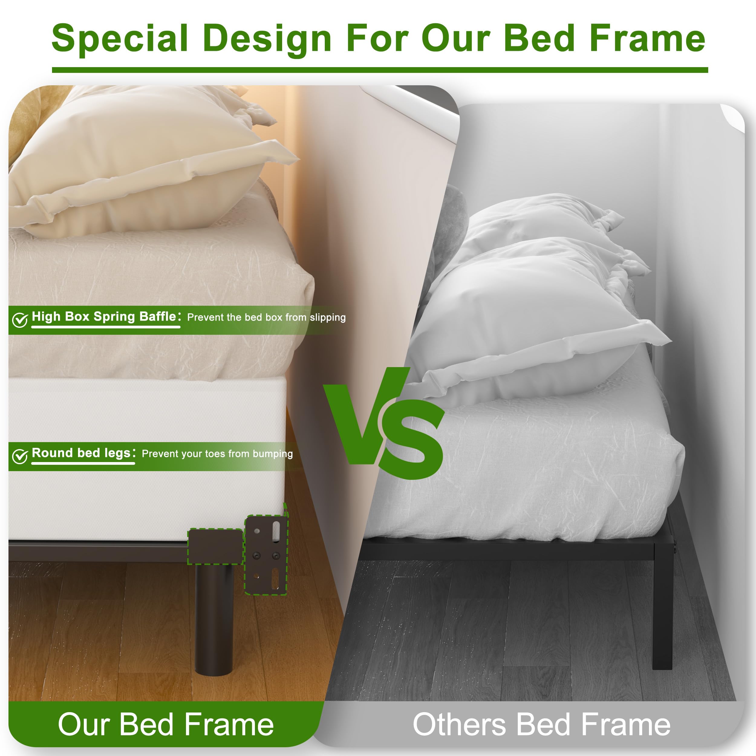 EMODA black finish adds a sleek look to the bedroom.