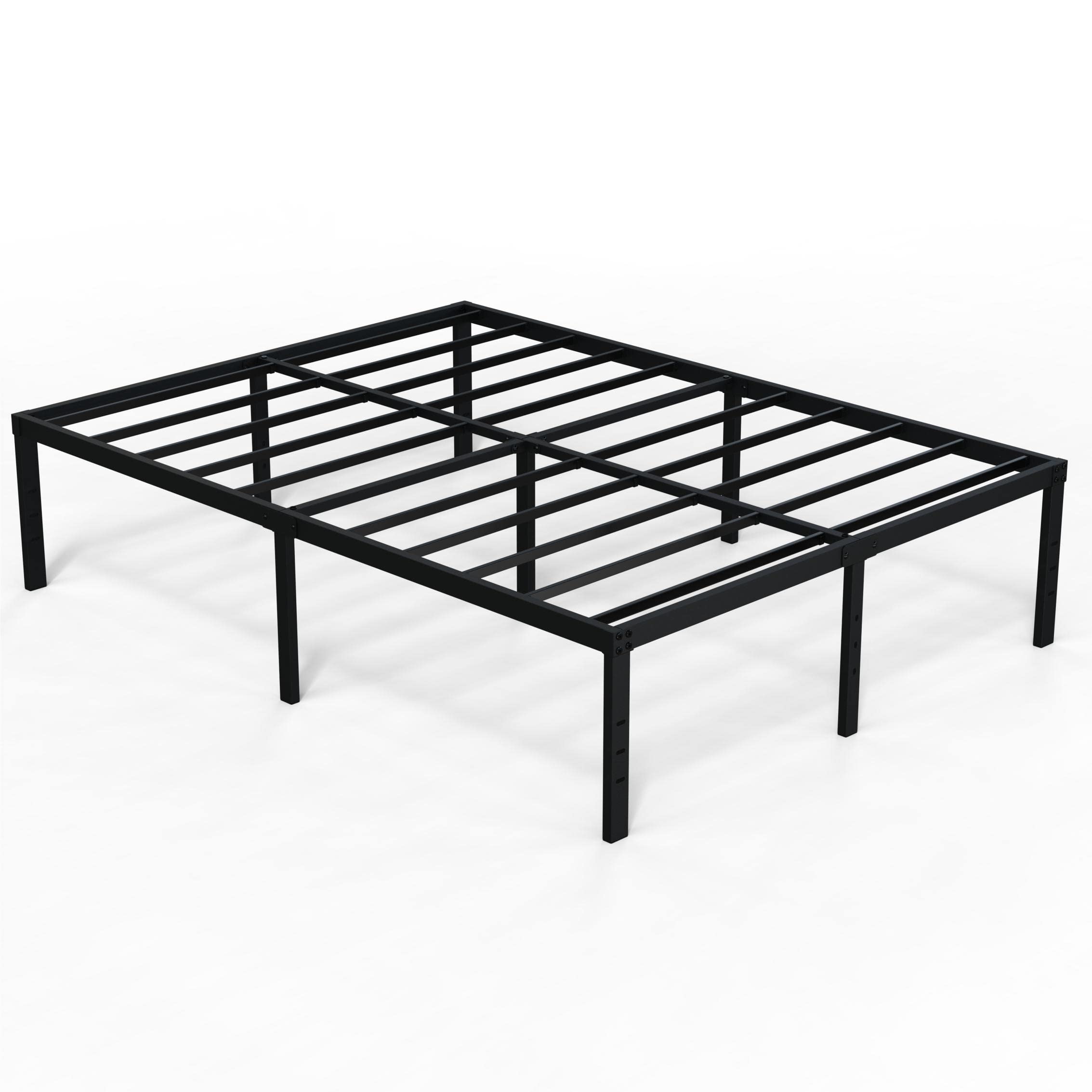 EMODA Queen bed frame black finish emphasizing modern bedroom style