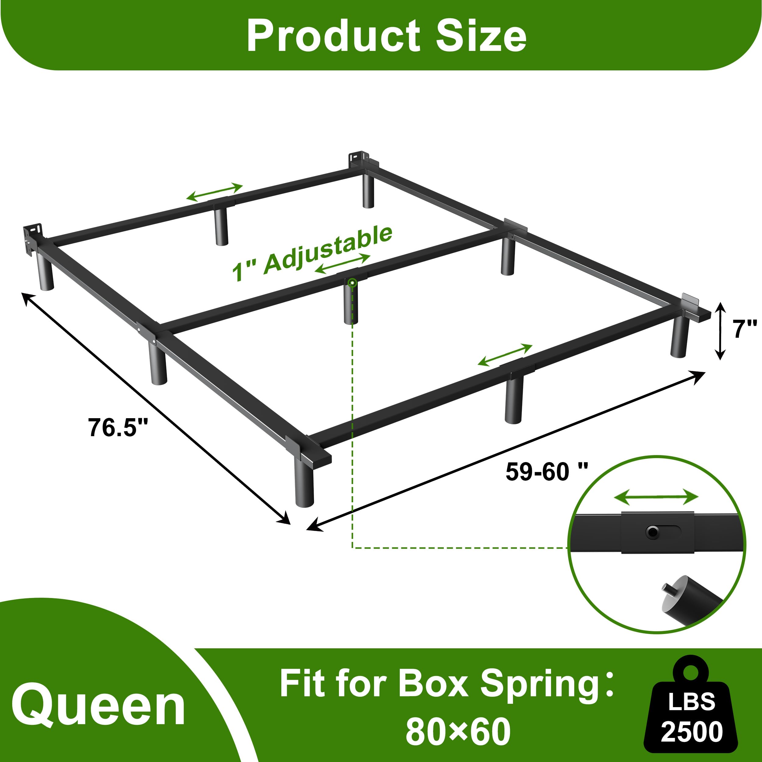 EMODA non-slip pads on the frame prevent mattress movement.
