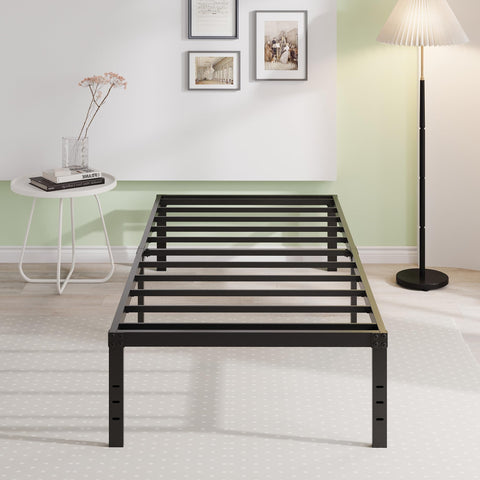 EMODA bed frame includes reserved holes for a DIY headboard.
