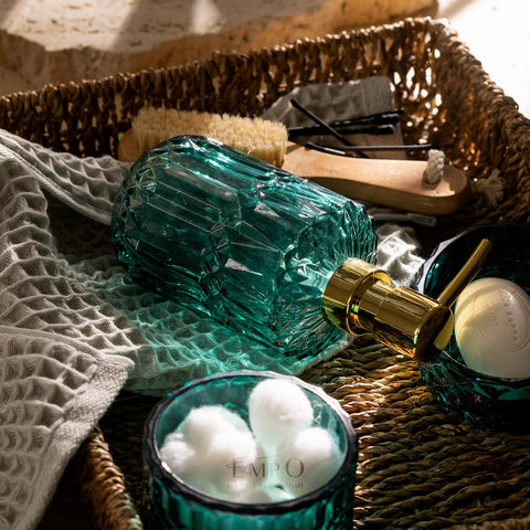EMPO cotton swab jar showcases crystal detailing