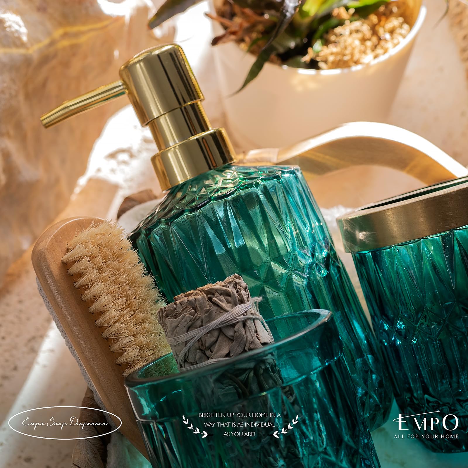 EMPO toothbrush holder with stainless top for durability in humidity