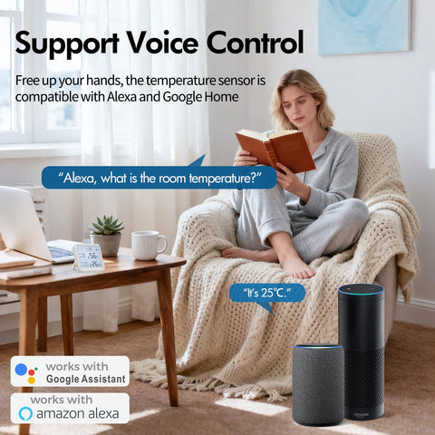 eMylo works with Alexa and Google Home for voice checks.