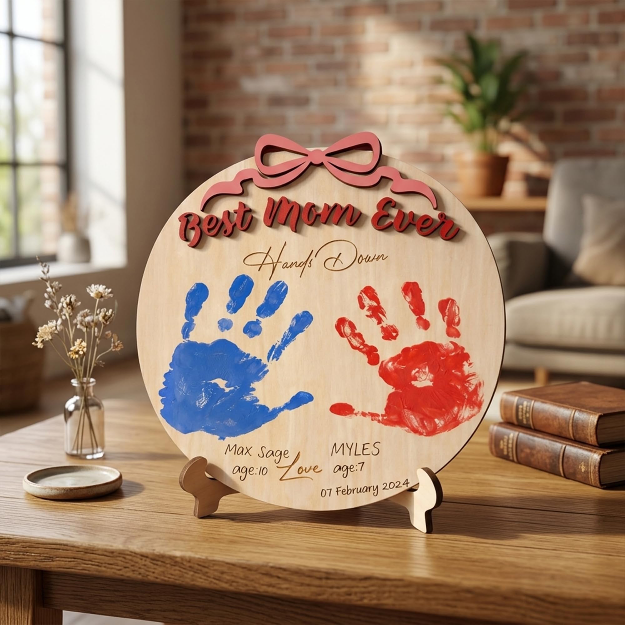 EMZIVA rustic wood frame complements any home decor
