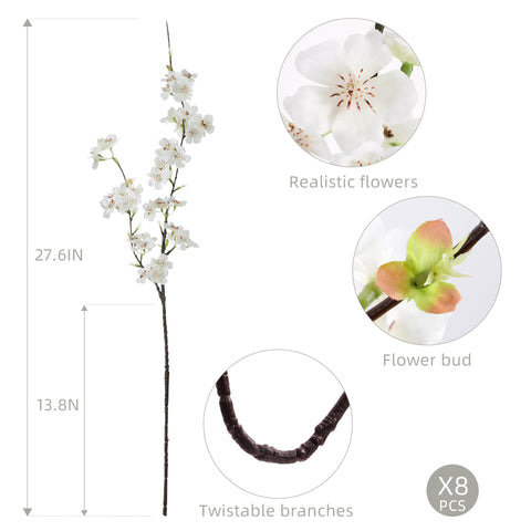 ENALGRE long-stem cherry blossom branch for 8-piece display