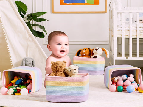 ENAORGAN versatile bin for nursery or living room storage.