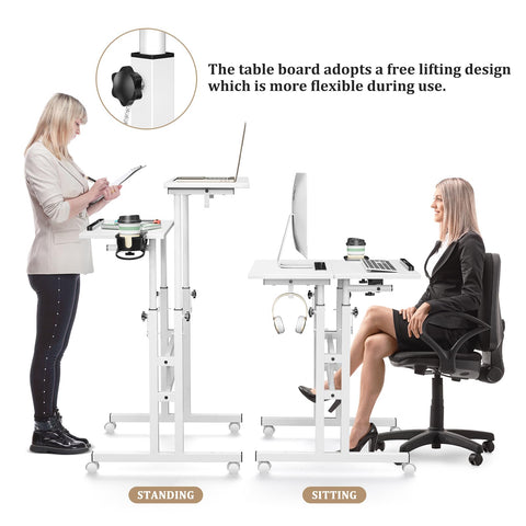 Enayplon desk with lockable casters stays secure when needed.