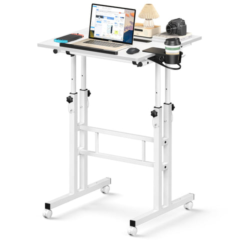 Enayplon small standing desk on wheels for flexible home office setups.