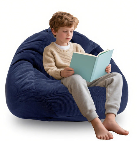 ENBAOHUI 3FT memory foam bean bag chair in navy blue for cozy teen lounging