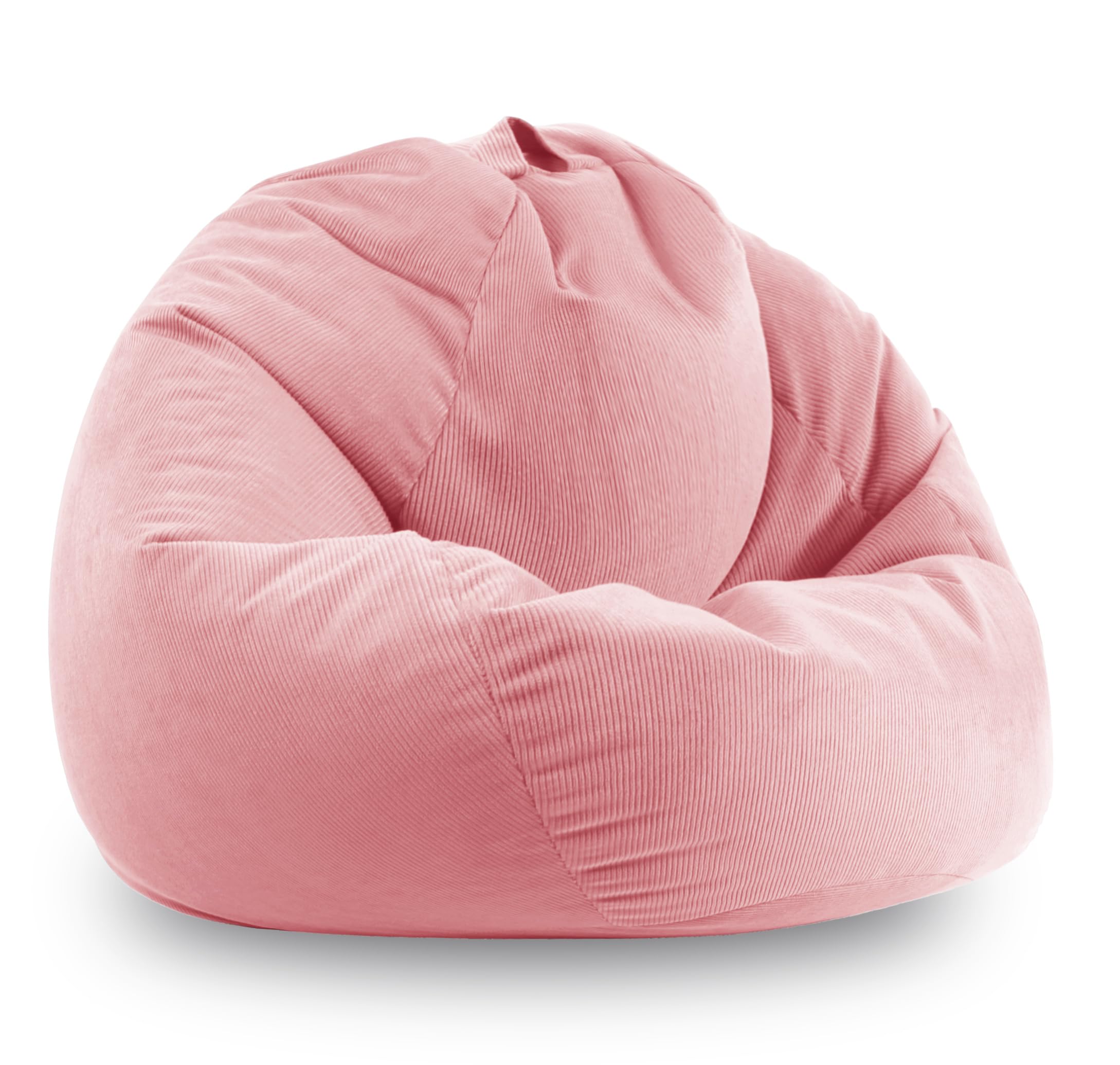 ENBAOHUI bean bag chair close-up shows soft pink corduroy and fluffy fill.