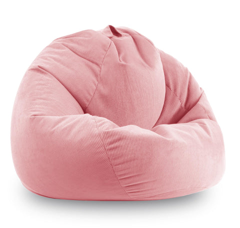 ENBAOHUI bean bag chair close-up shows soft pink corduroy and fluffy fill.