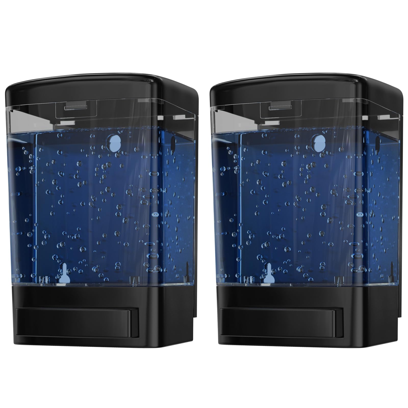 EnBath commercial wall-dispenser black 2-pack front view, space-saving design for busy bathrooms.