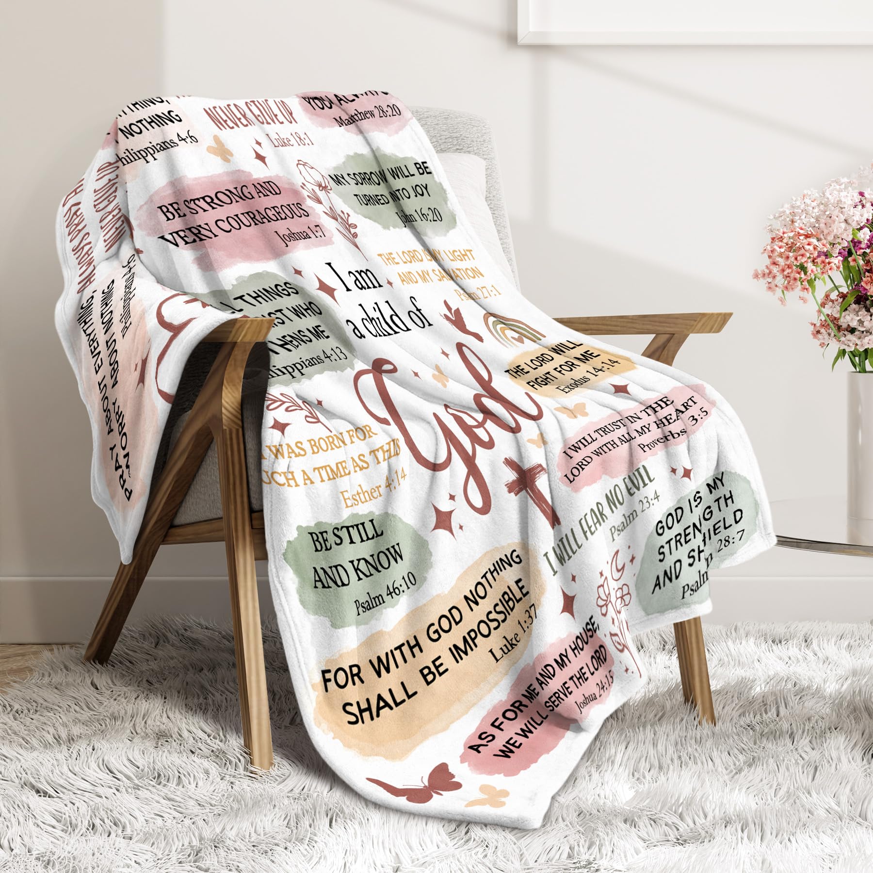 Encoink Christian blessing blanket soft fabric delivers spiritual comfort.