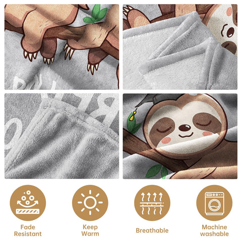Encoink sloth blanket folded for travel and on-the-go warmth.