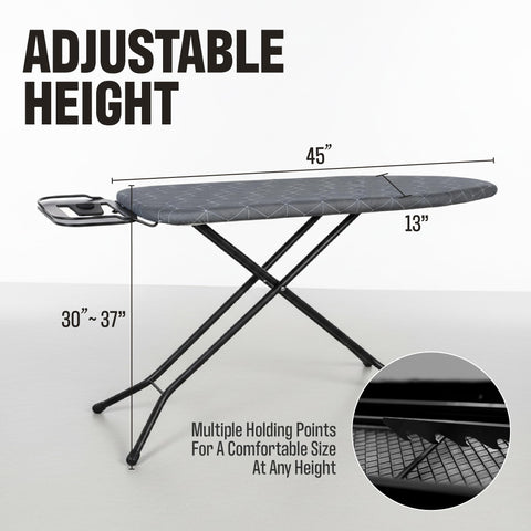 Energi Core ironing board steel mesh top enhances steam penetration