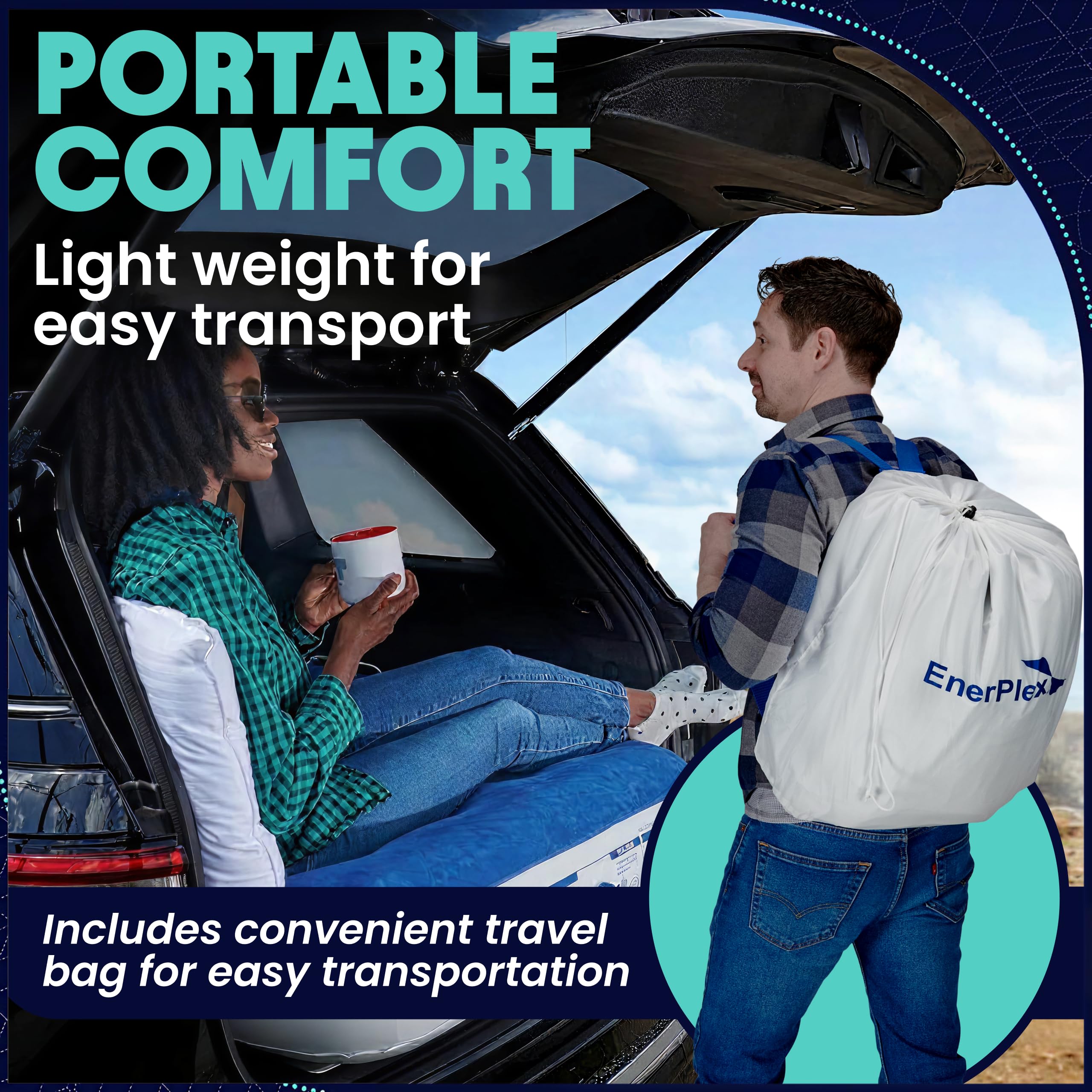 EnerPlex guest bed portable design adds sleeping space for visitors.