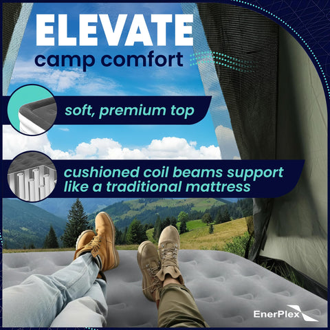 EnerPlex lightweight travel-friendly mattress suitable for camping and guests.