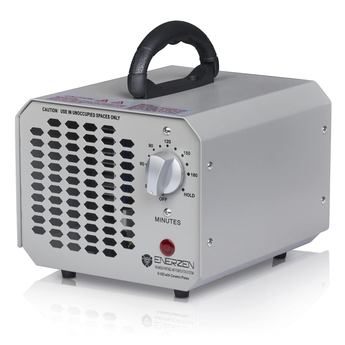 Enerzen O-555 front view, compact ozone generator for large spaces.