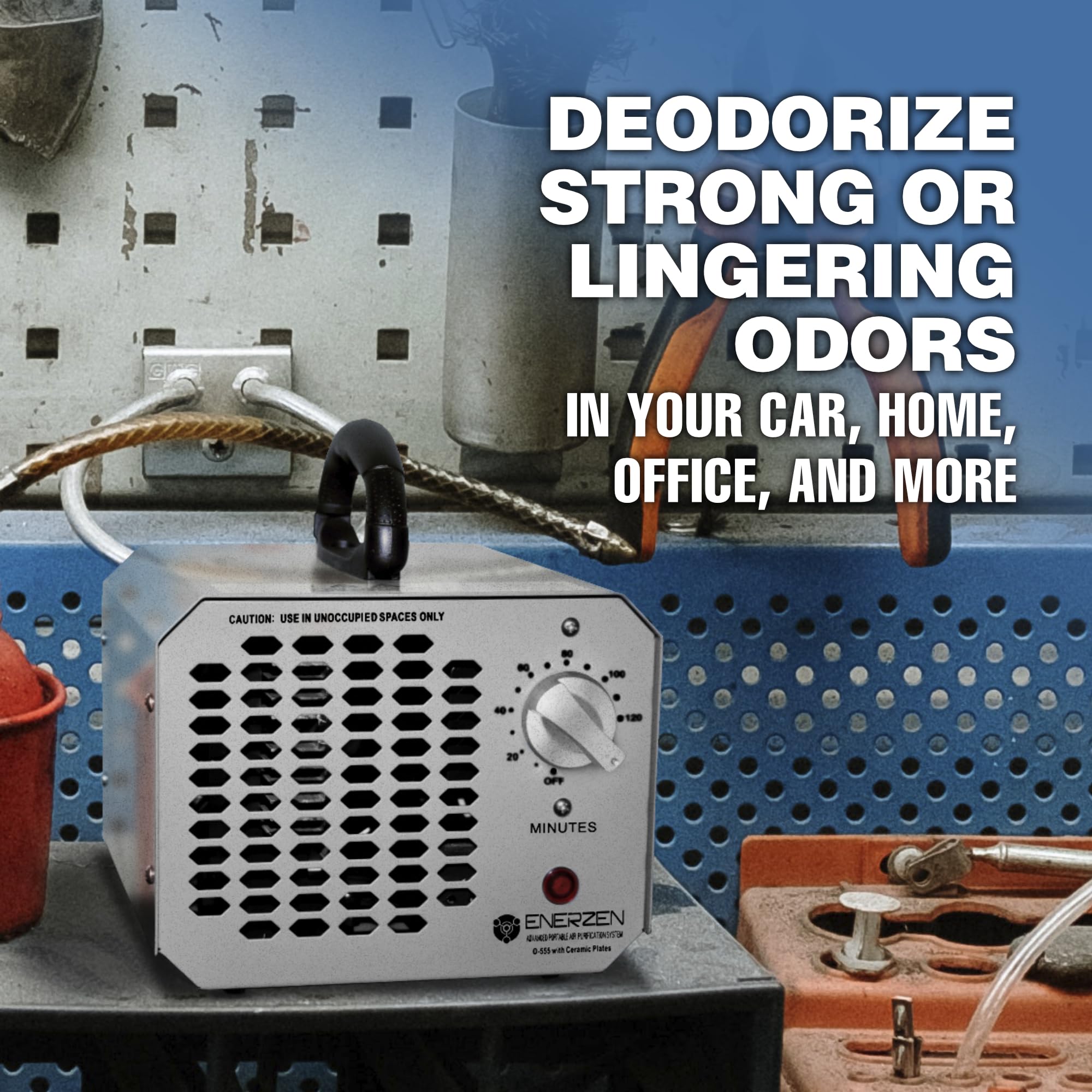 Enerzen O-555 deodorizing lingering odors after cooking or pets.