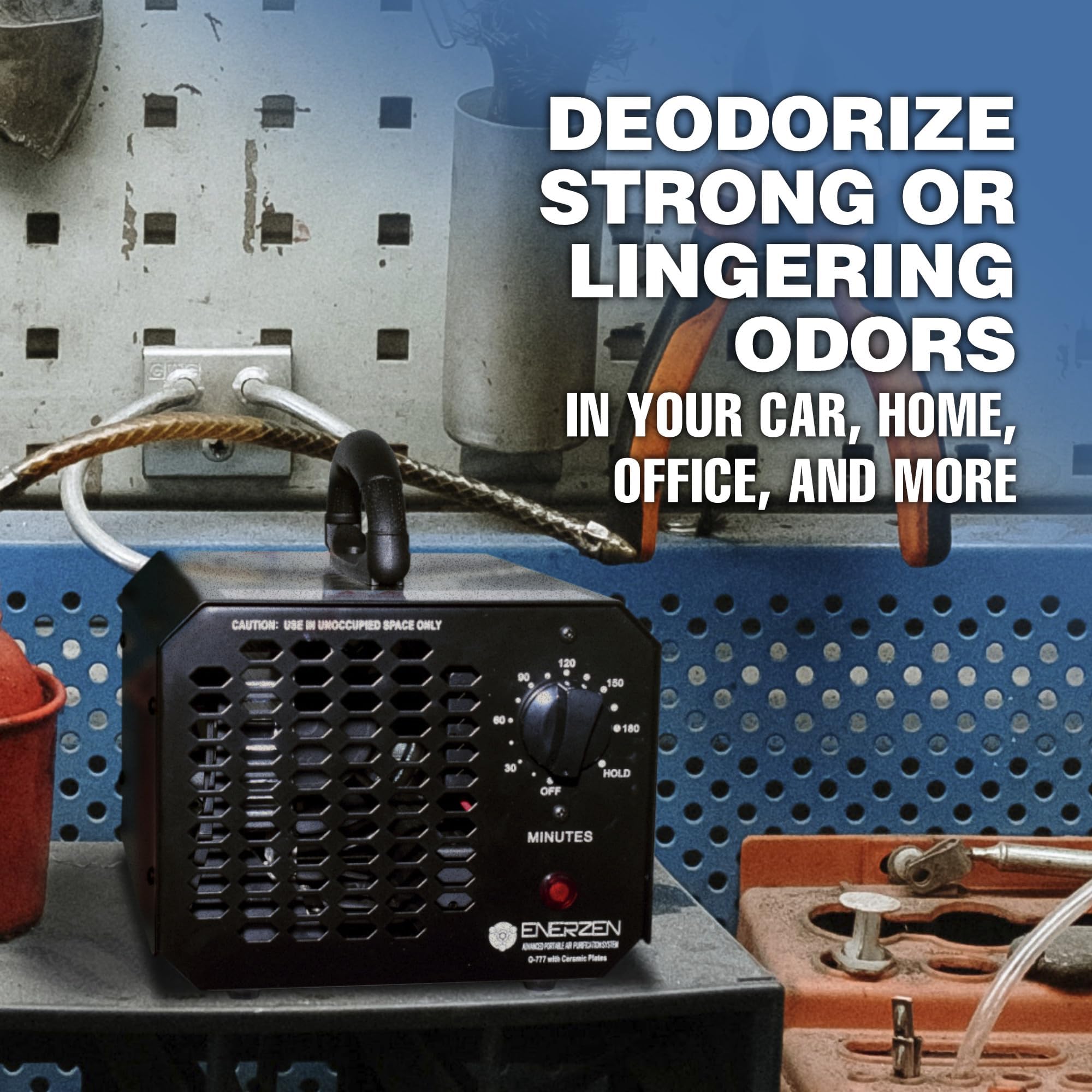 Enerzen 60k ozone generator control panel enables simple timer setup.
