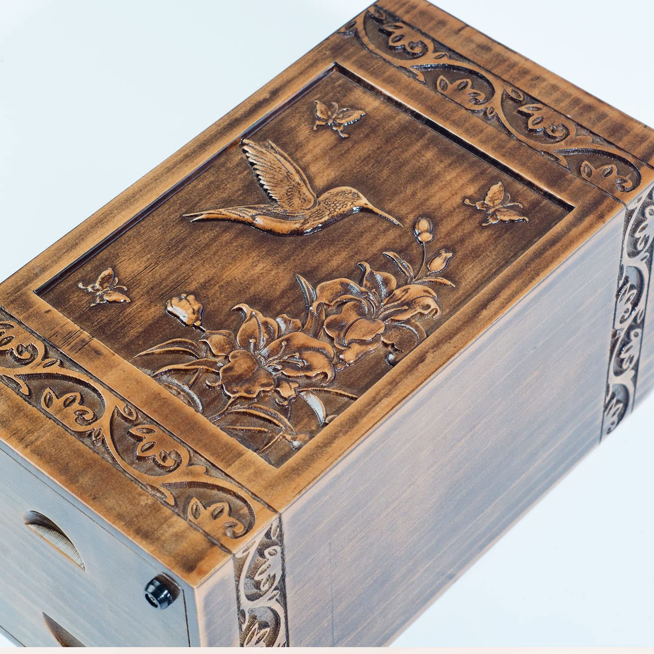 engmvwod natural wood cremation urn with smooth grain texture for dignified display